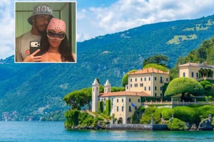 Kim Kardashian y Lewis Hamilton recorren el lago de Como en Italia