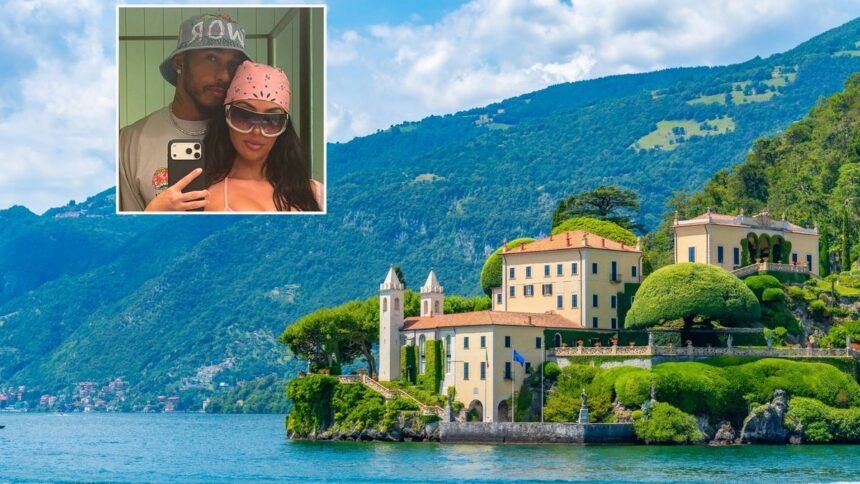 Kim Kardashian y Lewis Hamilton recorren el lago de Como en Italia